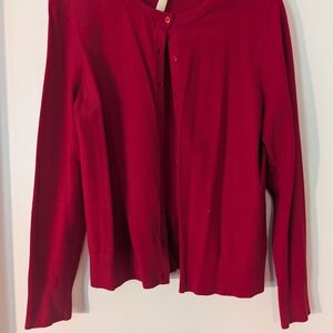Charter Club Red Cardigan Sweater